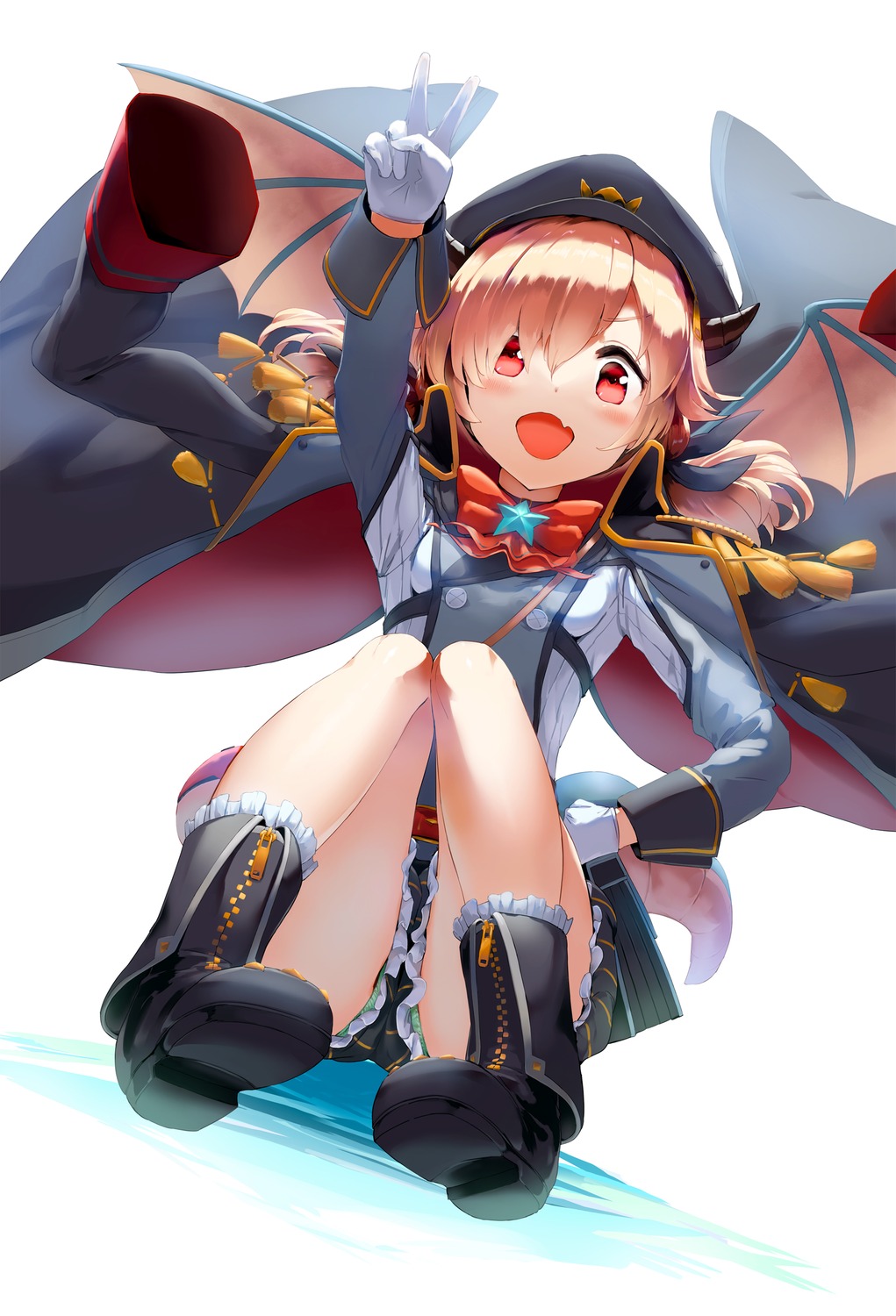 asalilysuke horns ichinose_inori pantsu princess_connect princess_connect!_re:dive tail uniform wings