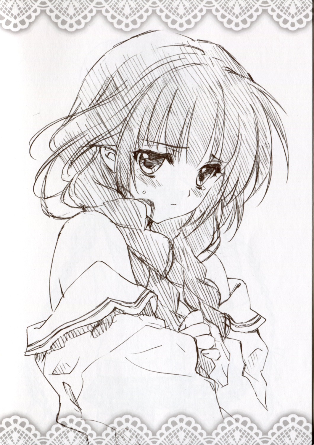 carnelian mayuna monochrome seifuku sketch sweater undressing