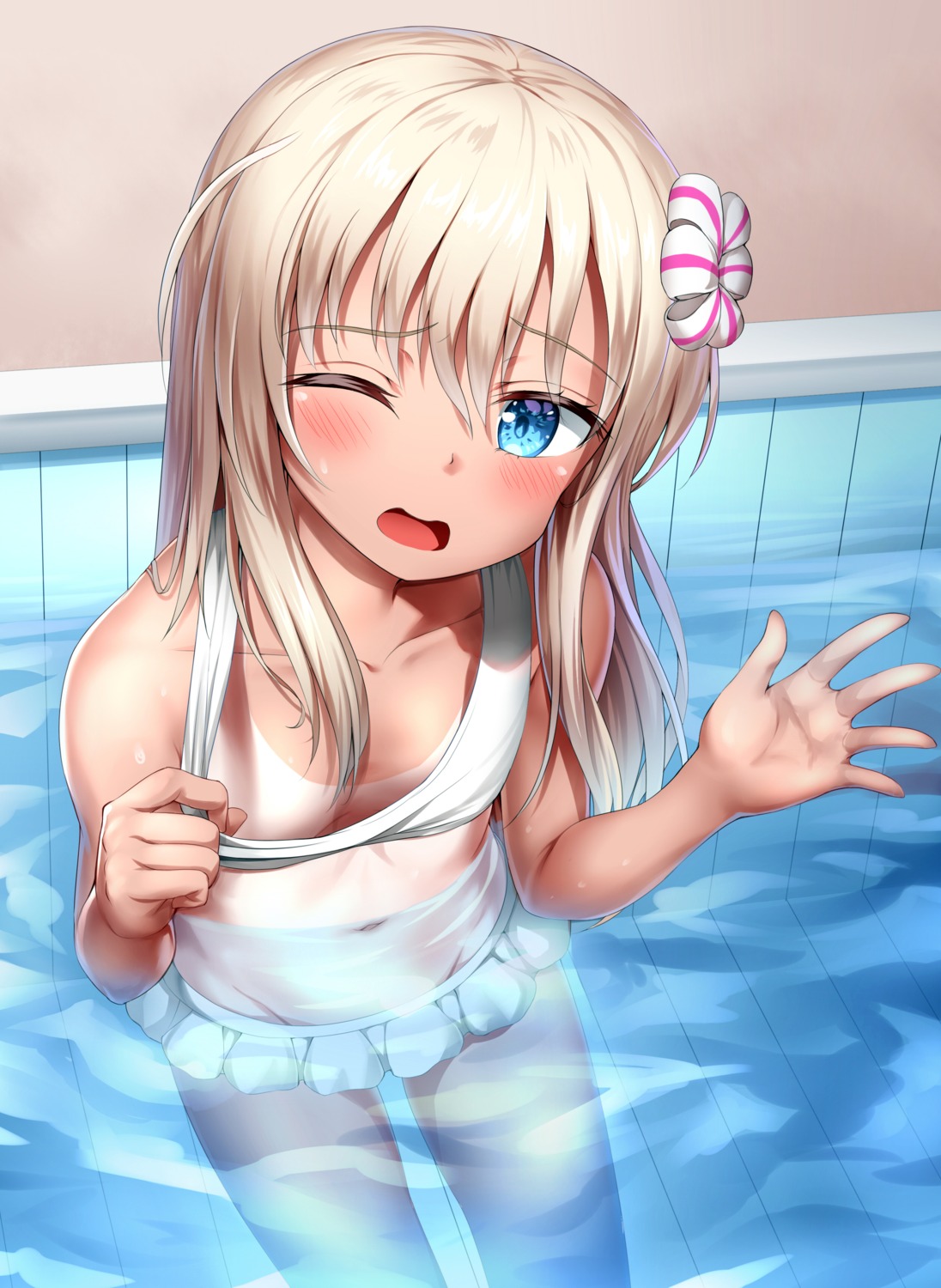 bathing kantai_collection loli nedia_r ro-500 swimsuits tan_lines wet