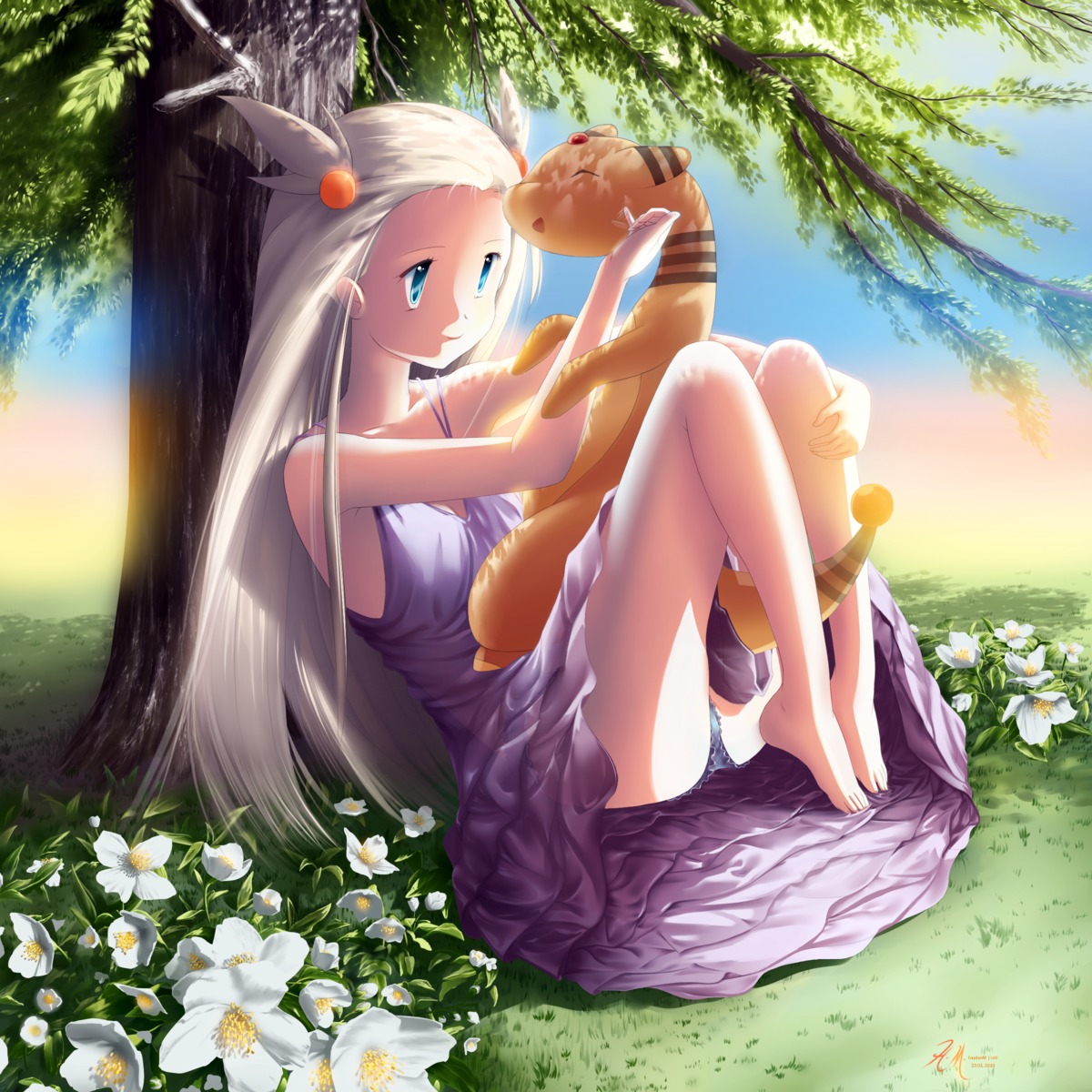 ampharos dress haydenm mikan_(pokemon) nintendo pantsu pokemon see_through summer_dress