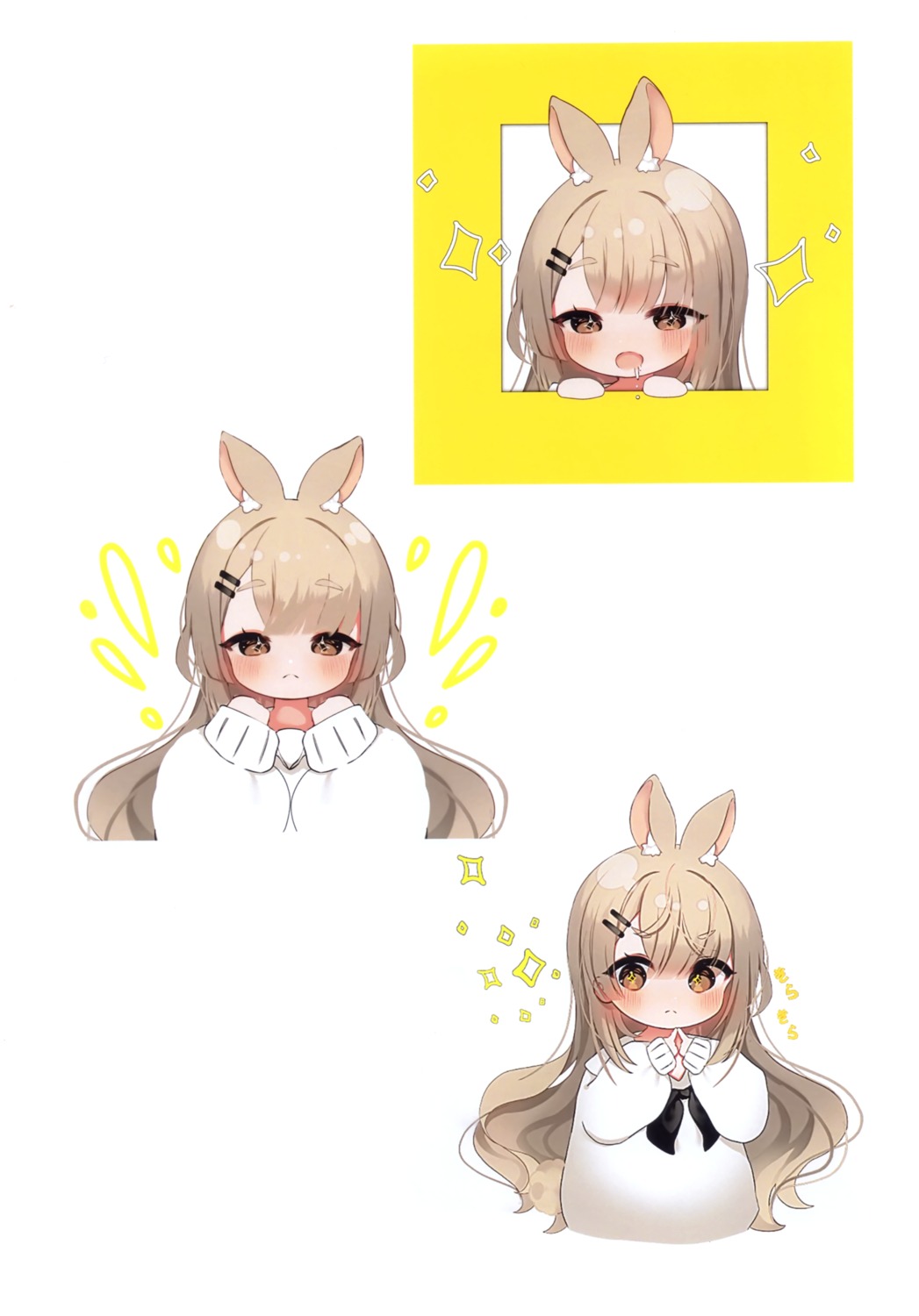 animal_ears bono_(bonobono) bonobono bunny_ears seifuku sweater