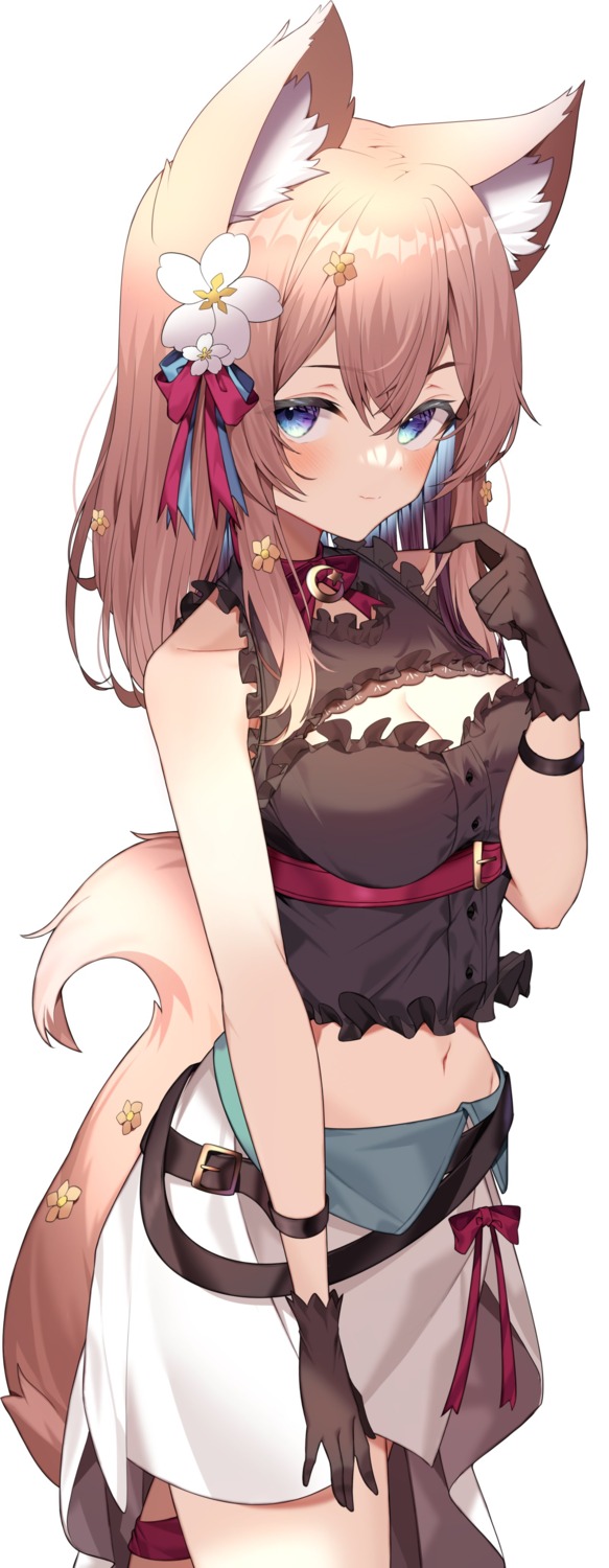 animal_ears cleavage jun_(aousa0328) kitsune tail