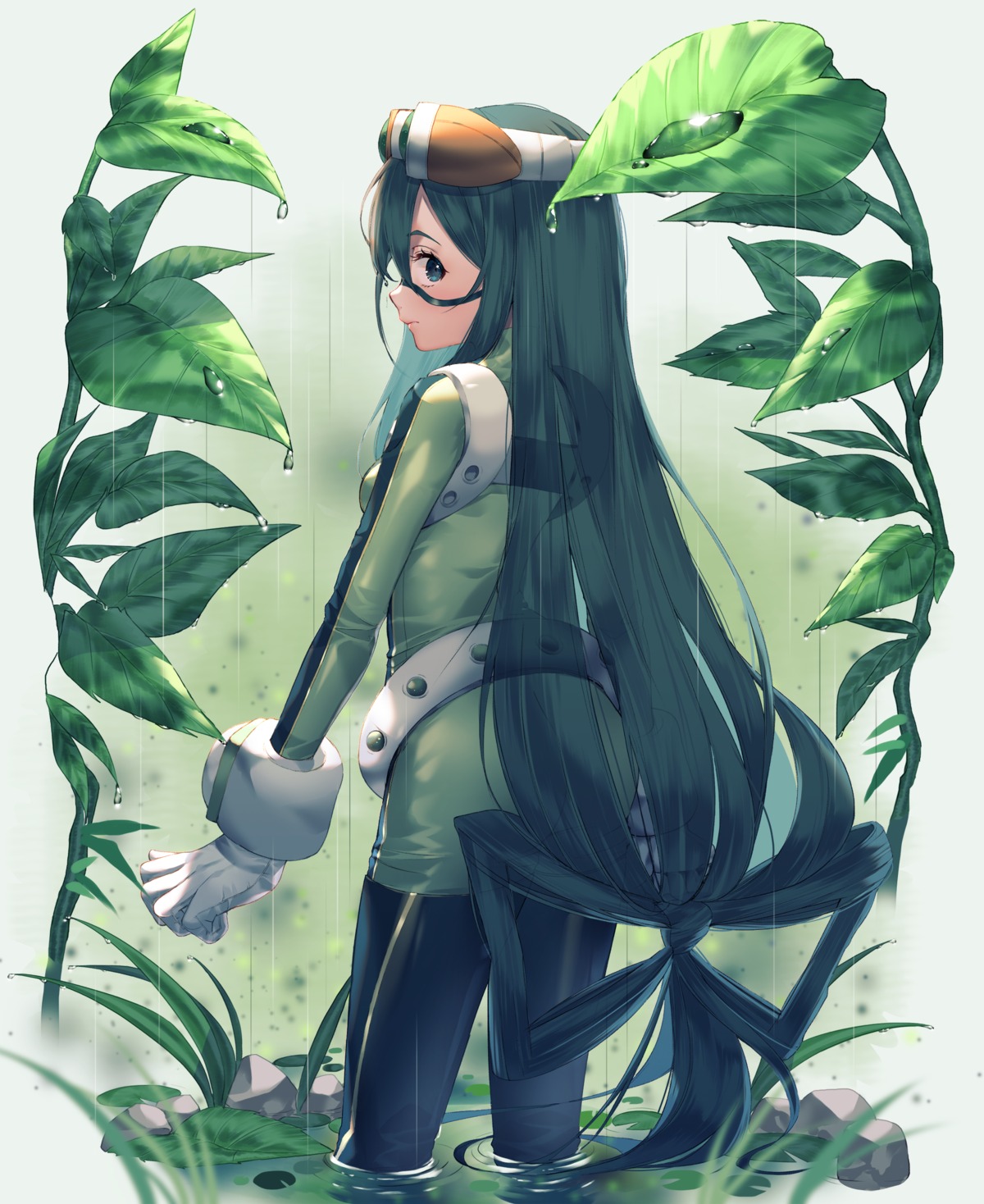 asui_tsuyu bodysuit boku_no_hero_academia kinty wet