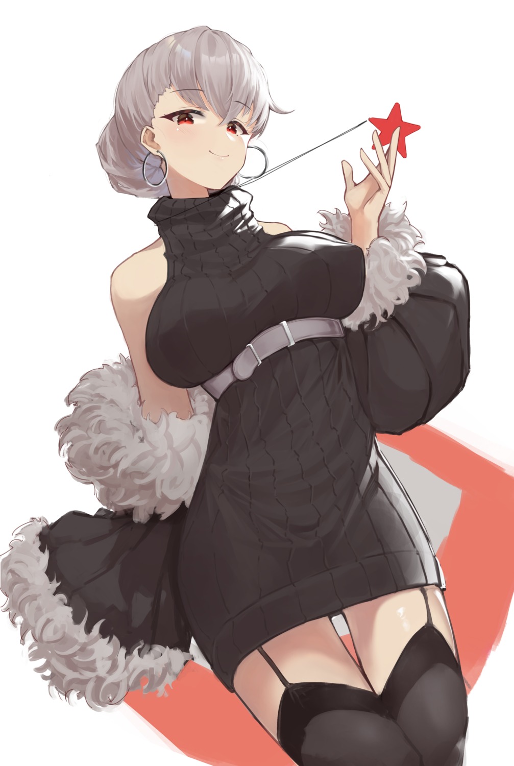 dress girls_frontline marrrrrr rmb-93_(girls_frontline) stockings sweater thighhighs