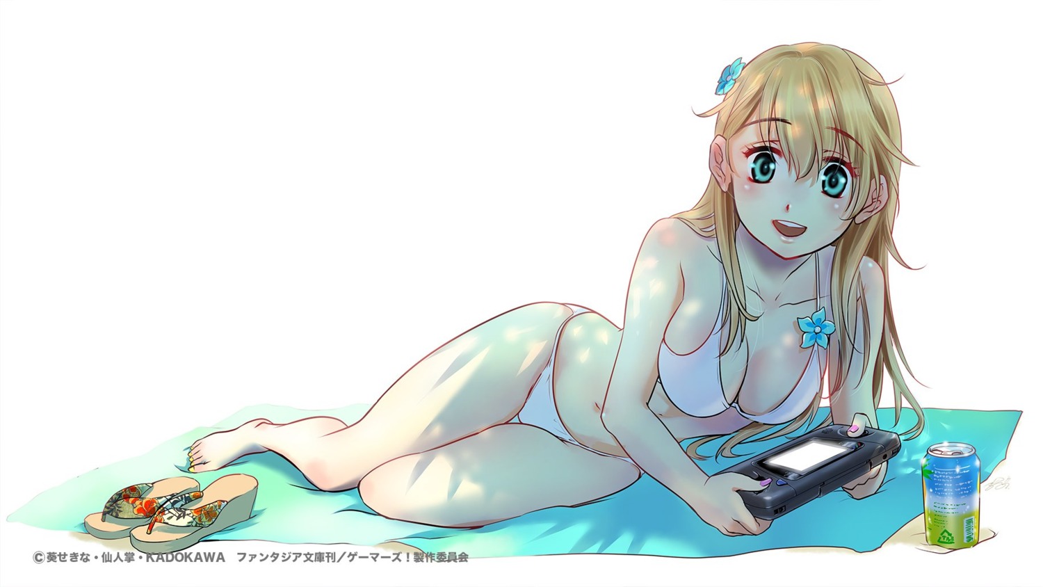 bikini cleavage endcard gamers! possible_duplicate shikidouji swimsuits tendou_karen