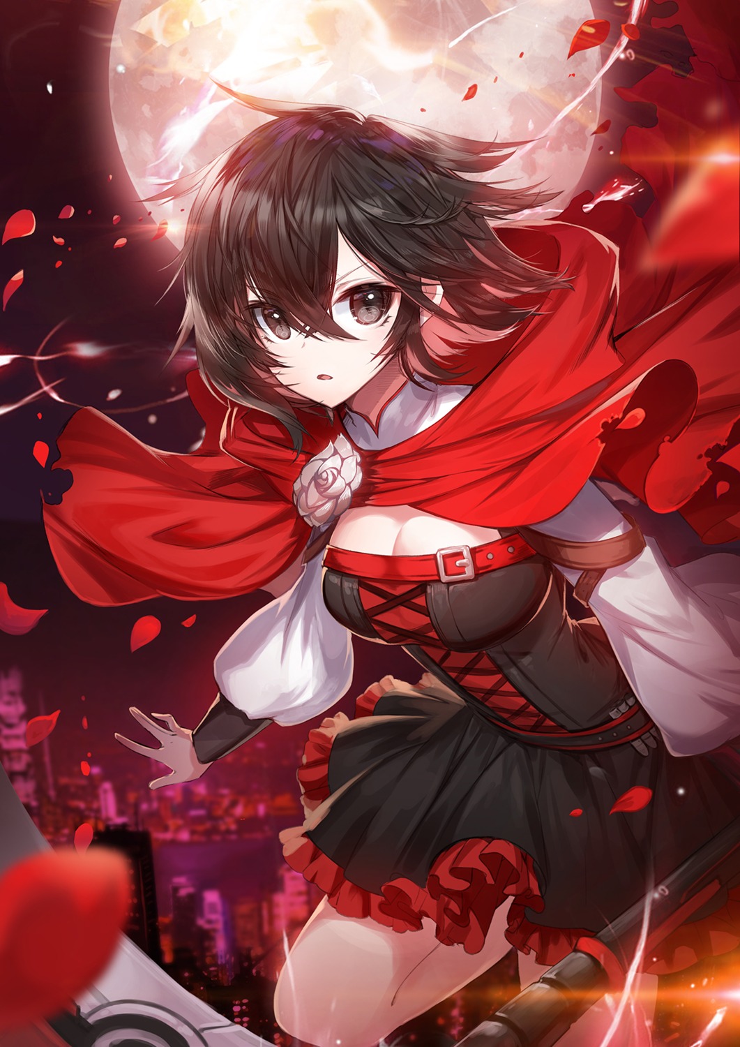 apple_caramel cleavage ruby_rose rwby weapon