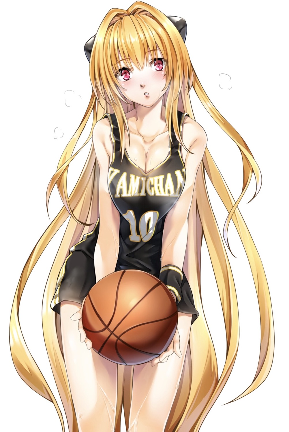 basketball breast_hold cleavage golden_darkness imo_(artist) to_love_ru uniform