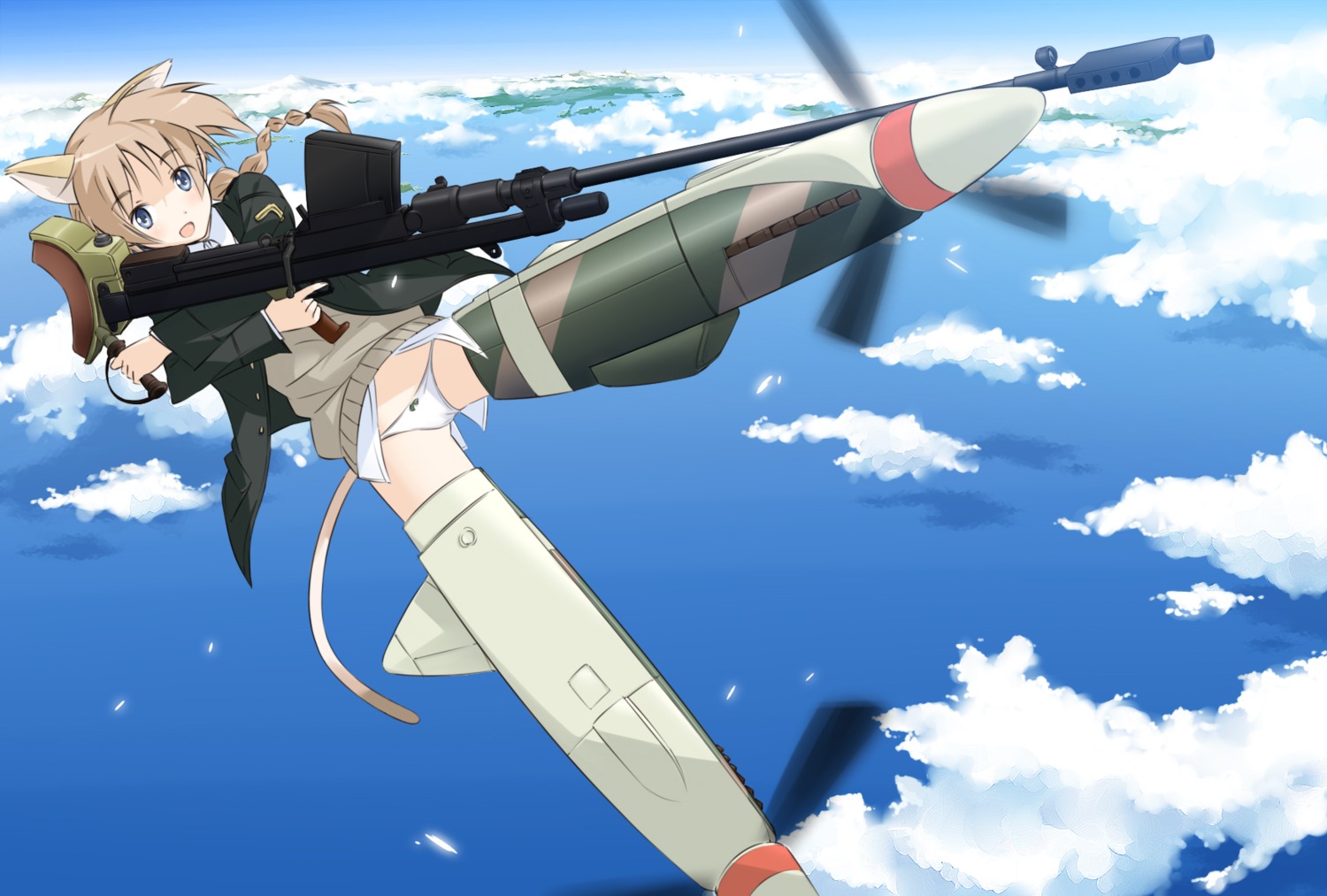 gun lynette_bishop moso pantsu strike_witches