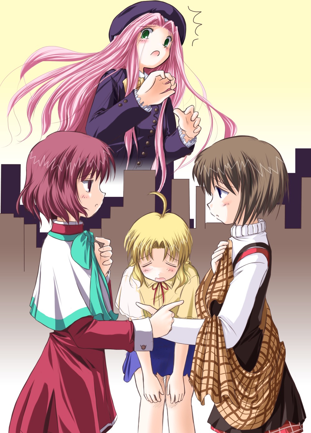 amano_mishio asriel_yarn crossover kanon misaka_shiori nimura_yuuji seifuku yuki_no_kanata