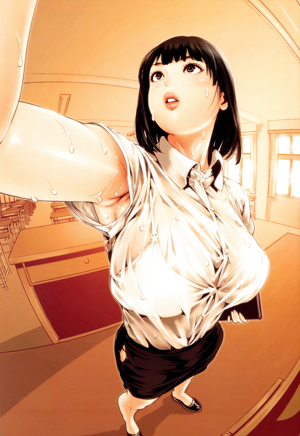 areola bra hiramoto_akira kurihara_chiyo prison_school see_through wet_clothes