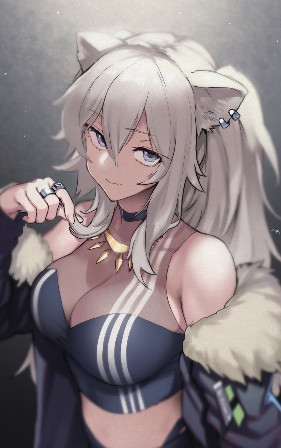 animal_ears cleavage hololive meme50 see_through shishiro_botan