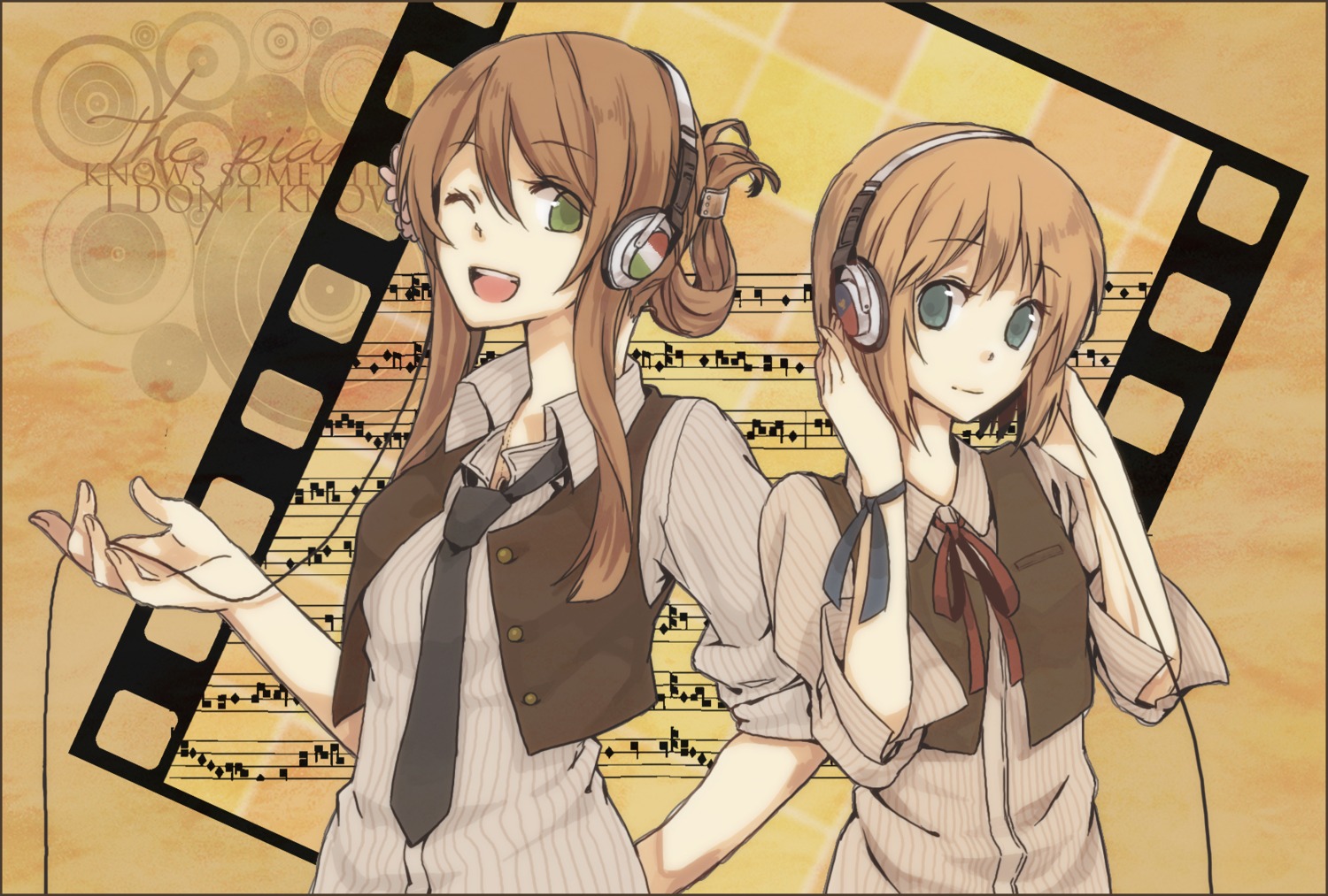 headphones hetalia_axis_powers hungary ishizue_no liechtenstein