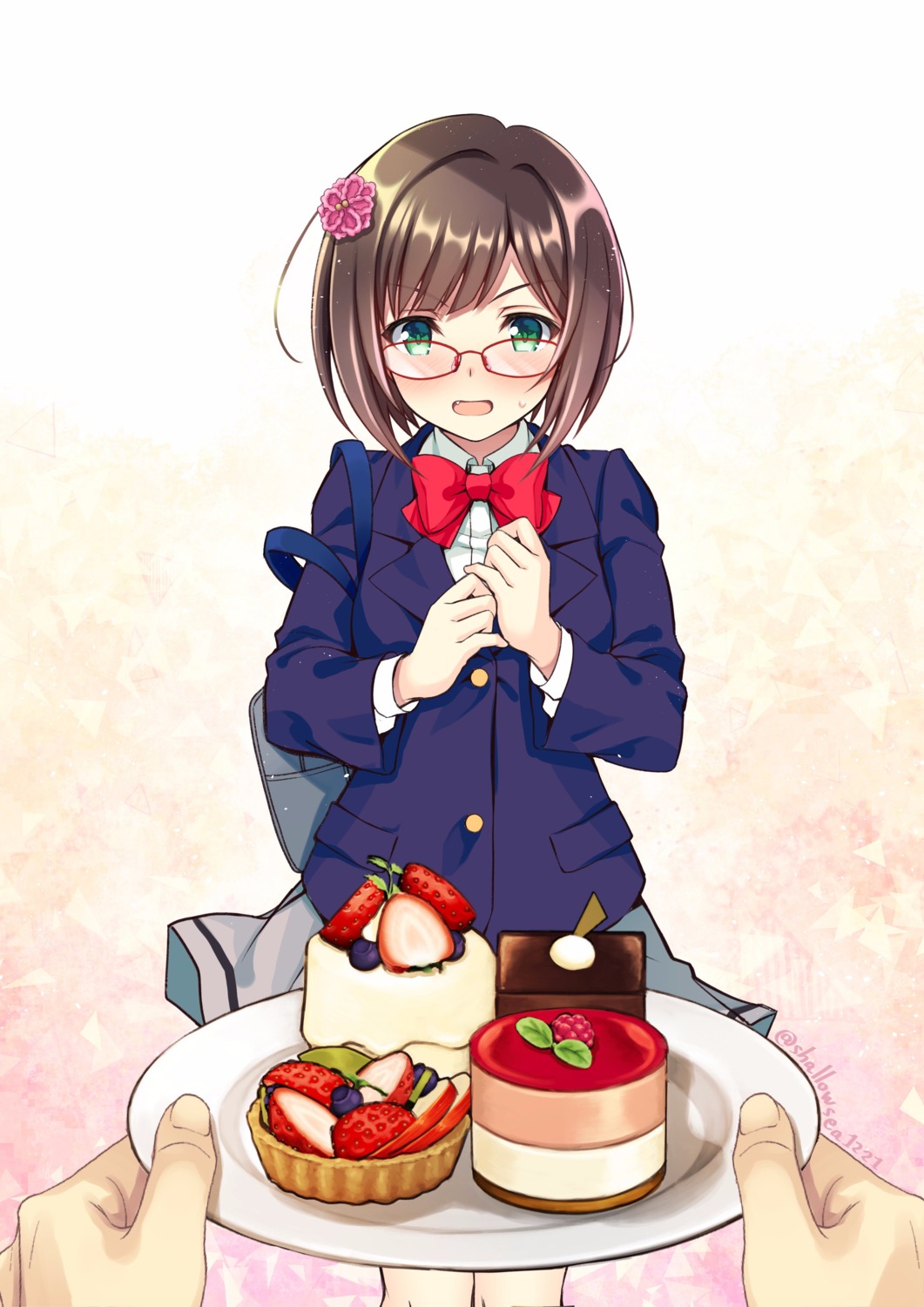 asami_asami maekawa_miku megane seifuku the_idolm@ster the_idolm@ster_cinderella_girls