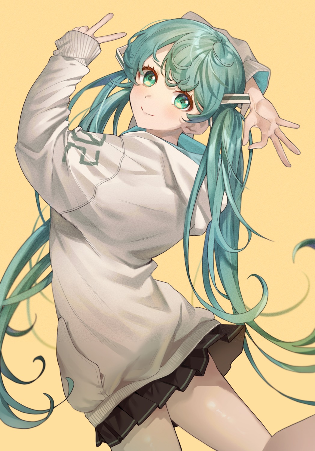 hatsune_miku skirt_lift vocaloid zet_(artist)