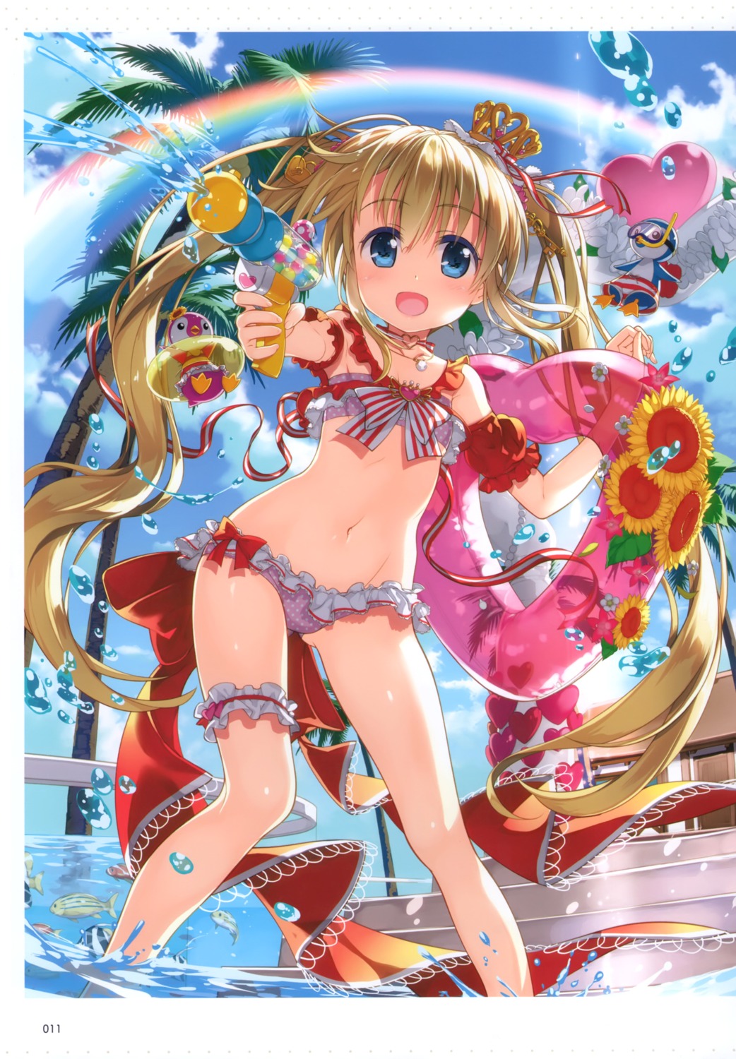 bikini fujima_takuya garter gun loli swimsuits top_idol_pacifica wet