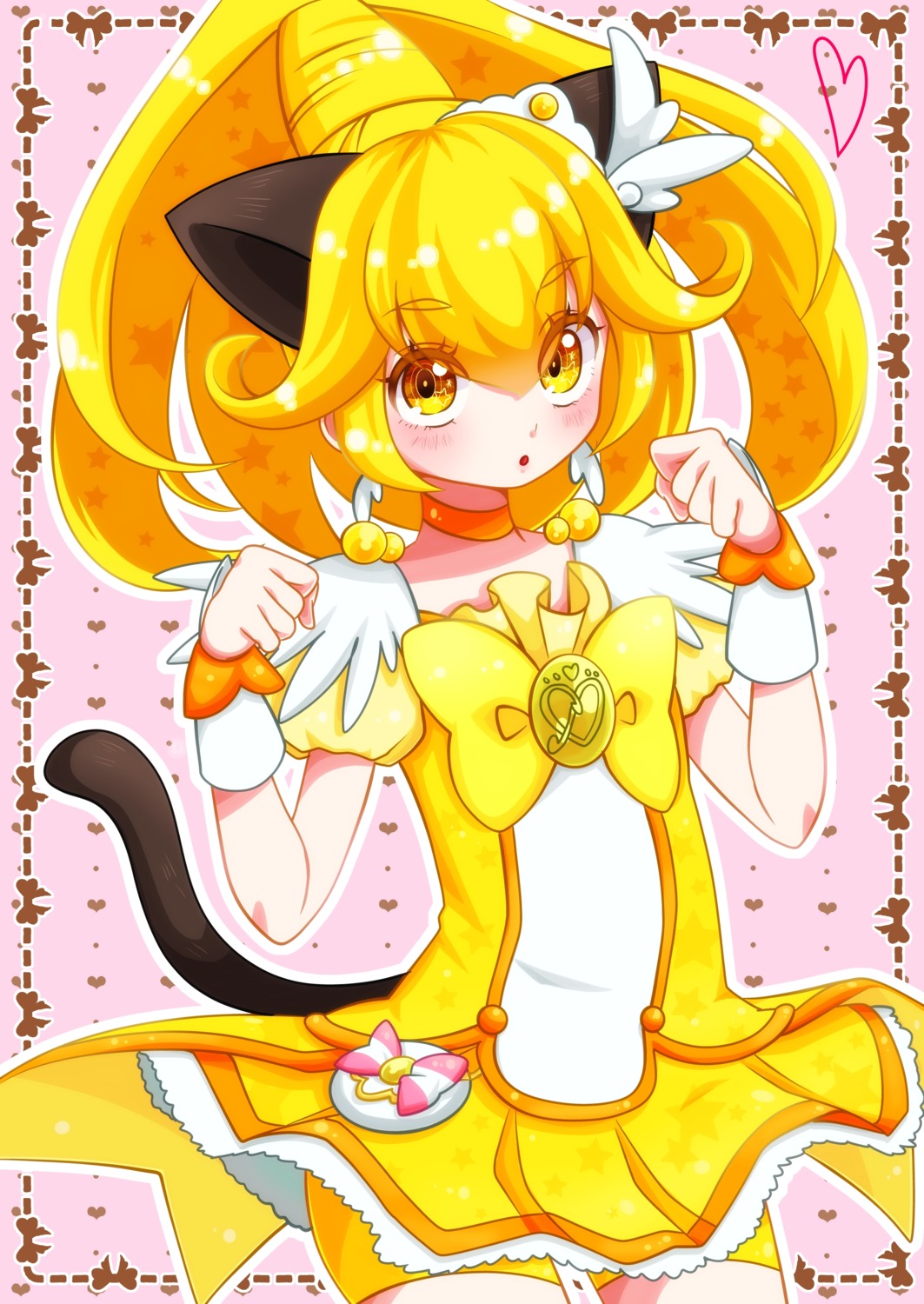 animal_ears bike_shorts dress kise_yayoi nekomimi precure smile_precure! tail yupiteru