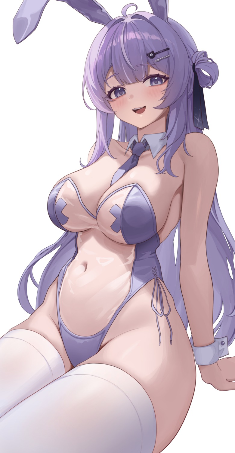 animal_ears bunny_ears bunny_girl no_bra pasties rianya07 see_through thighhighs