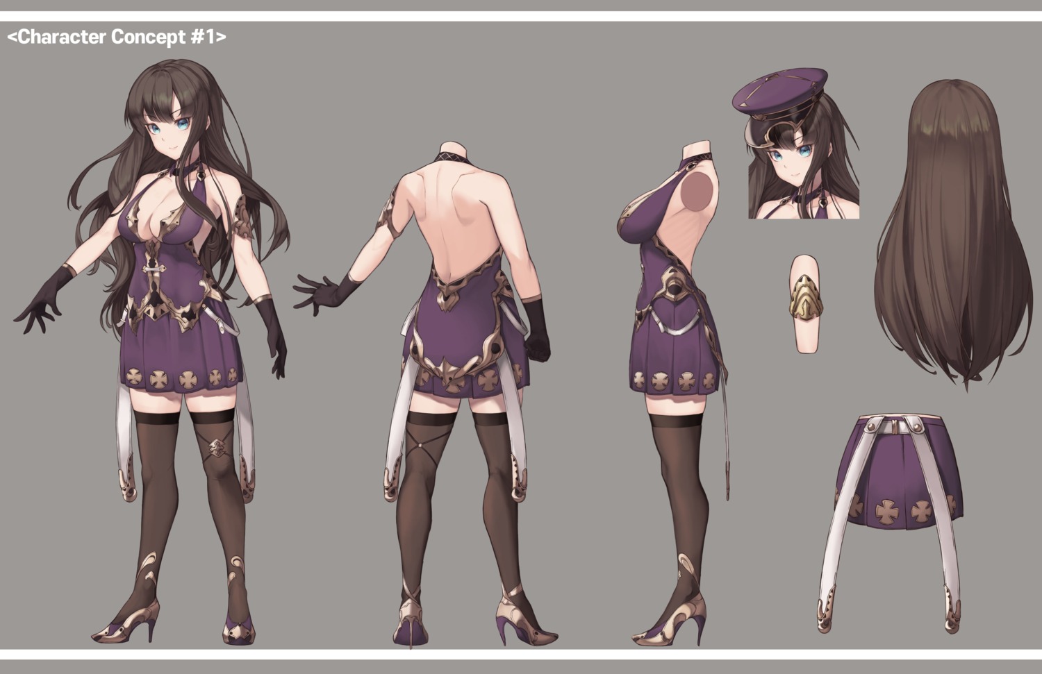 character_design cleavage cynd heels no_bra thighhighs