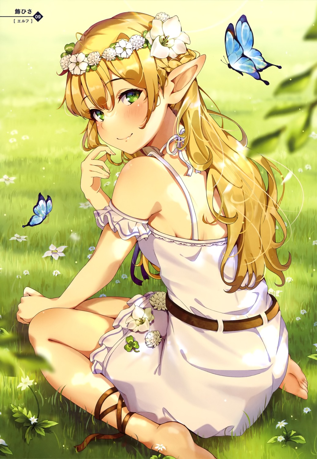 dress elf kazari_hisa pointy_ears summer_dress