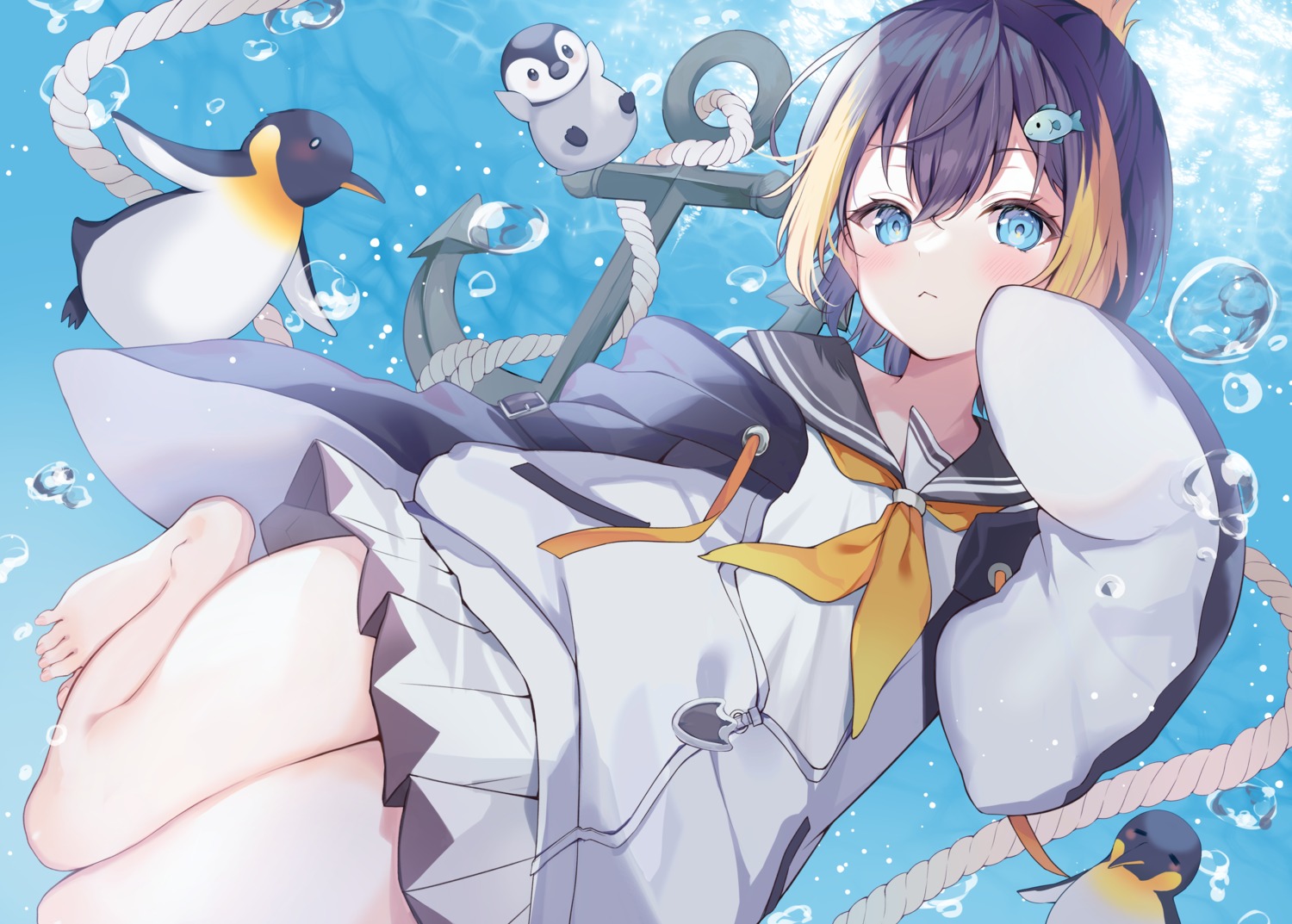 moeko nijisanji nijisanji_en penguin petra_gurin seifuku