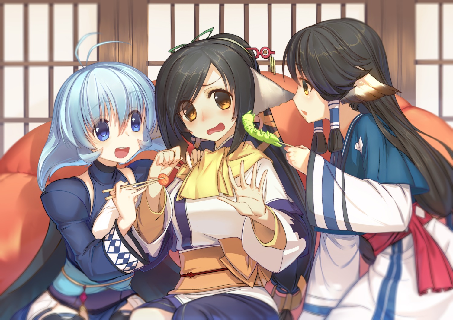 animal_ears aruruu japanese_clothes kamyu kuon_(utawarerumono) utawarerumono utawarerumono_itsuwari_no_kamen wu