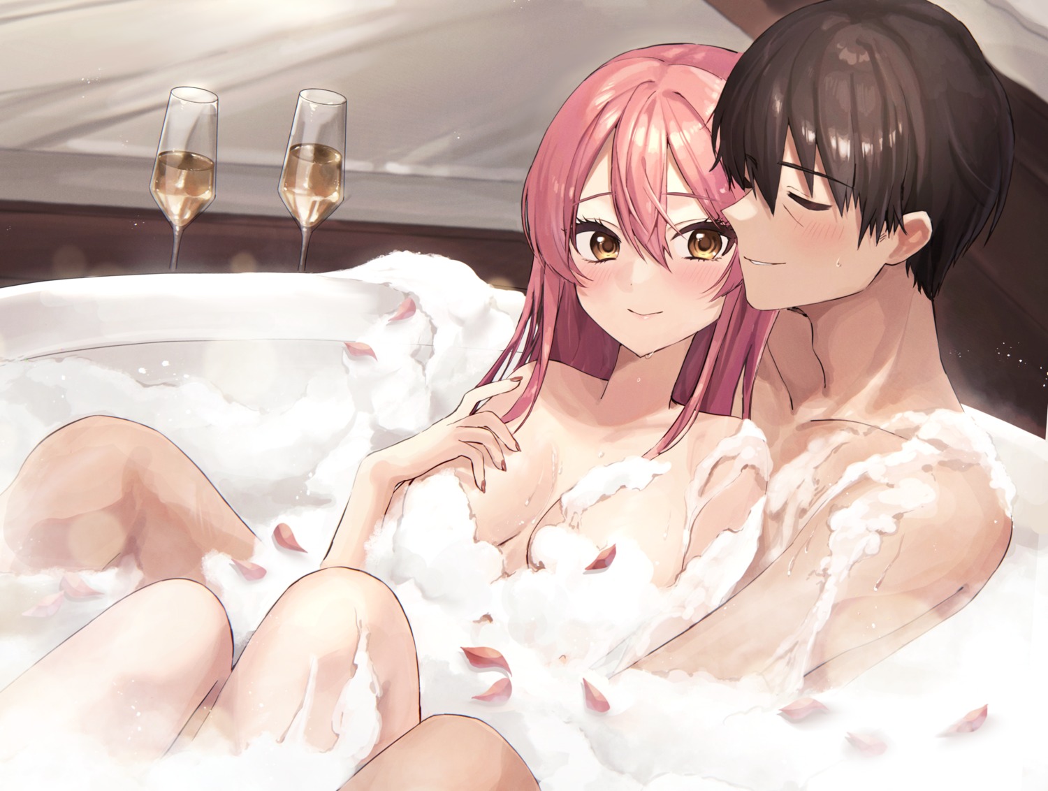 bathing jougasaki_mika kudou_(sikisiki0000) naked producer the_idolm@ster the_idolm@ster_cinderella_girls wet