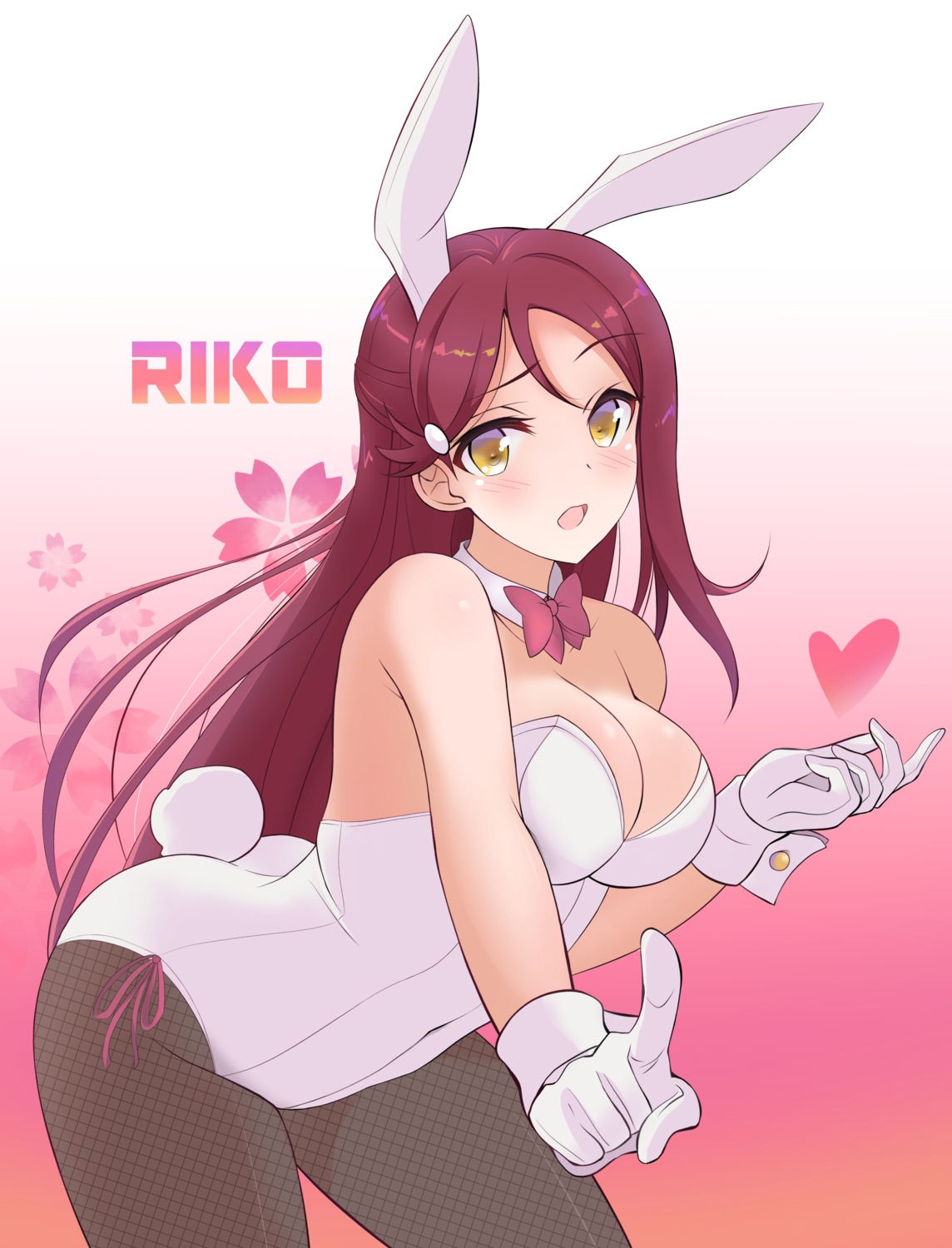 animal_ears bunny_ears bunny_girl fishnets love_live!_sunshine!! naopy pantyhose sakurauchi_riko tail