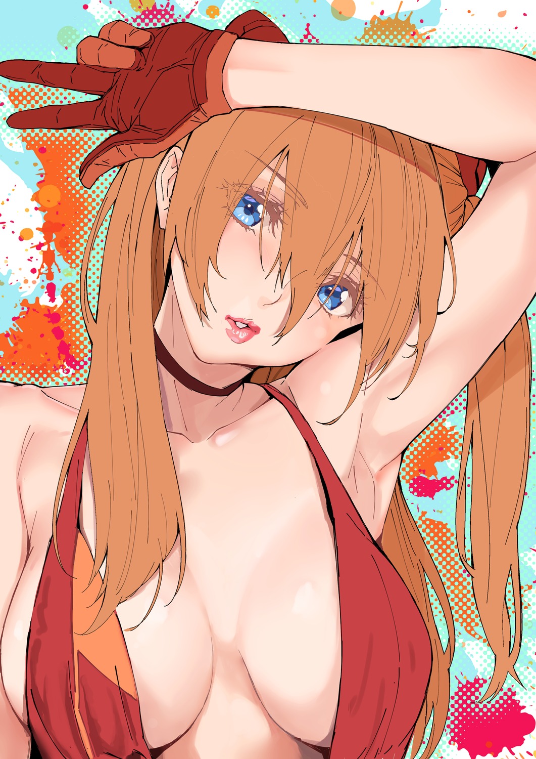 neon_genesis_evangelion no_bra souryuu_asuka_langley yamaishi