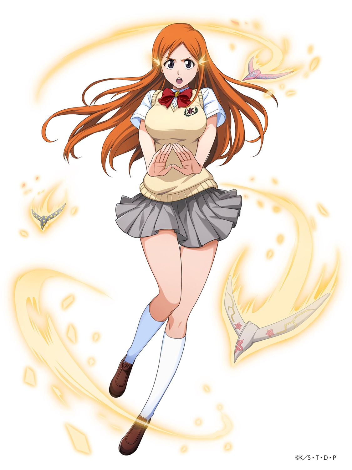 bleach inoue_orihime seifuku skirt_lift sweater tagme