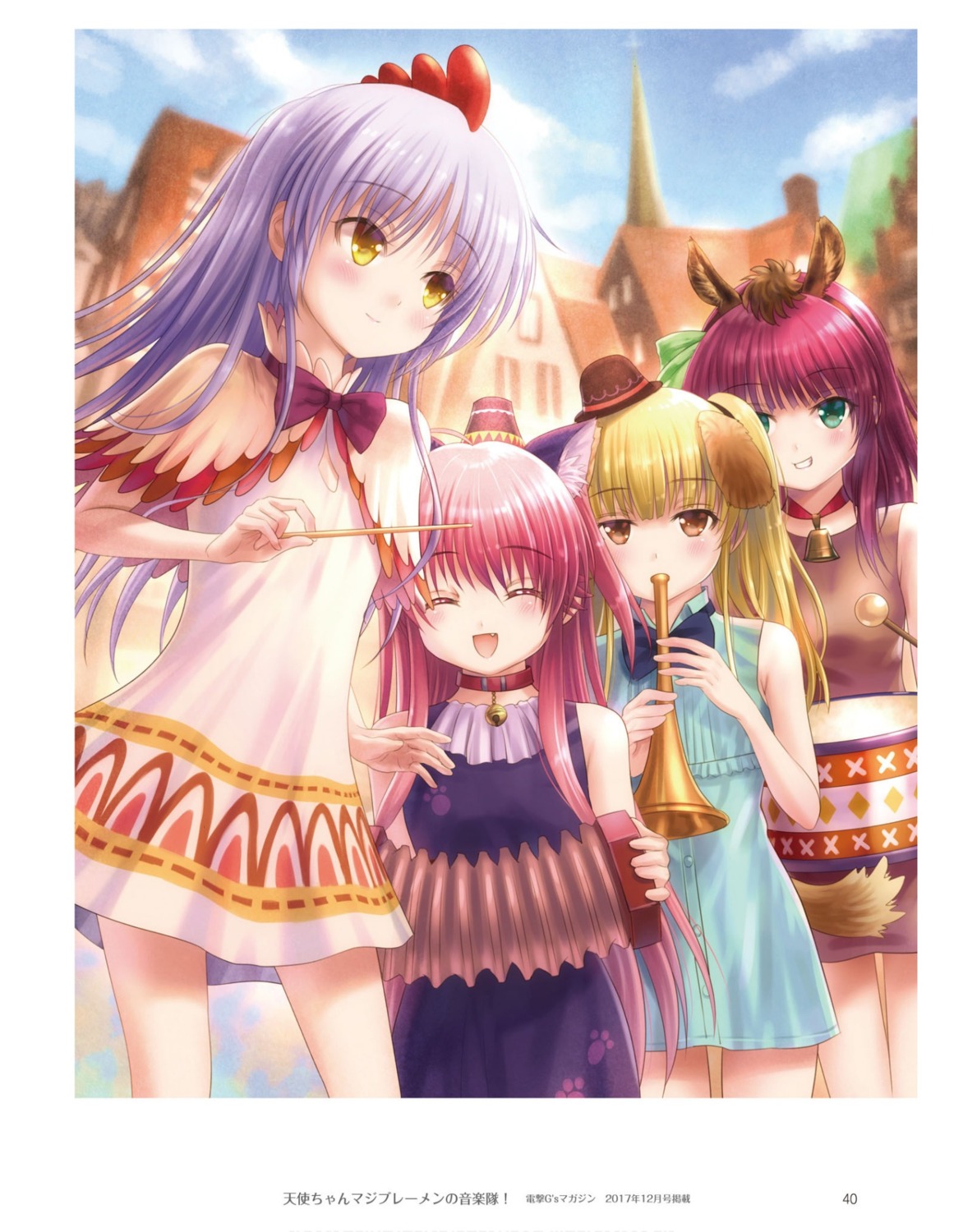 angel_beats! animal_ears dress goto-p inumimi key nakamura_yuri nekomimi tachibana_kanade tail yoshioka_yui yusa