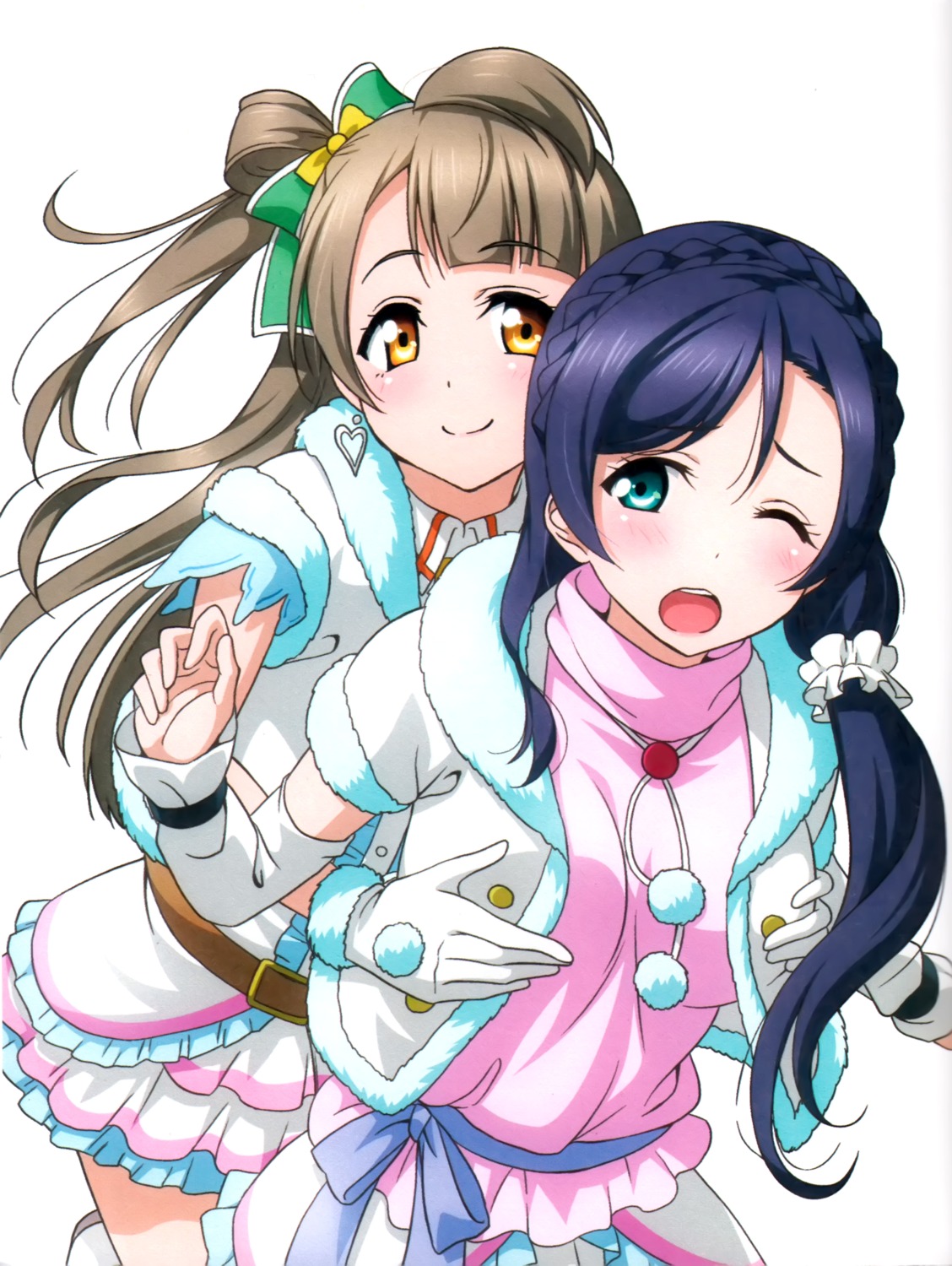 breast_hold love_live! minami_kotori murota_yuuhei screening toujou_nozomi