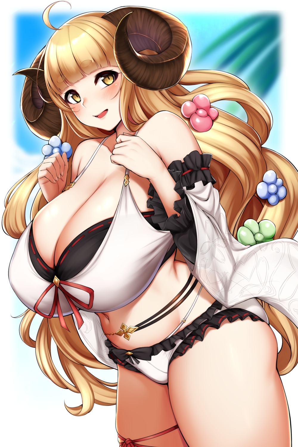 anila_(granblue_fantasy) bikini garter granblue_fantasy horns oogatazin swimsuits