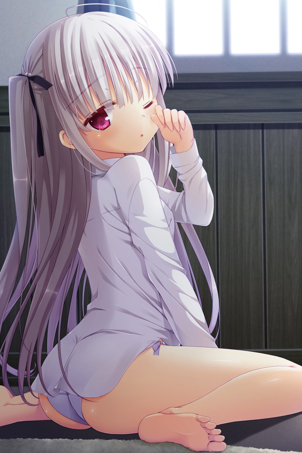 absolute_duo ass dress_shirt feet pantsu string_panties yurie_sigtuna yuzuka