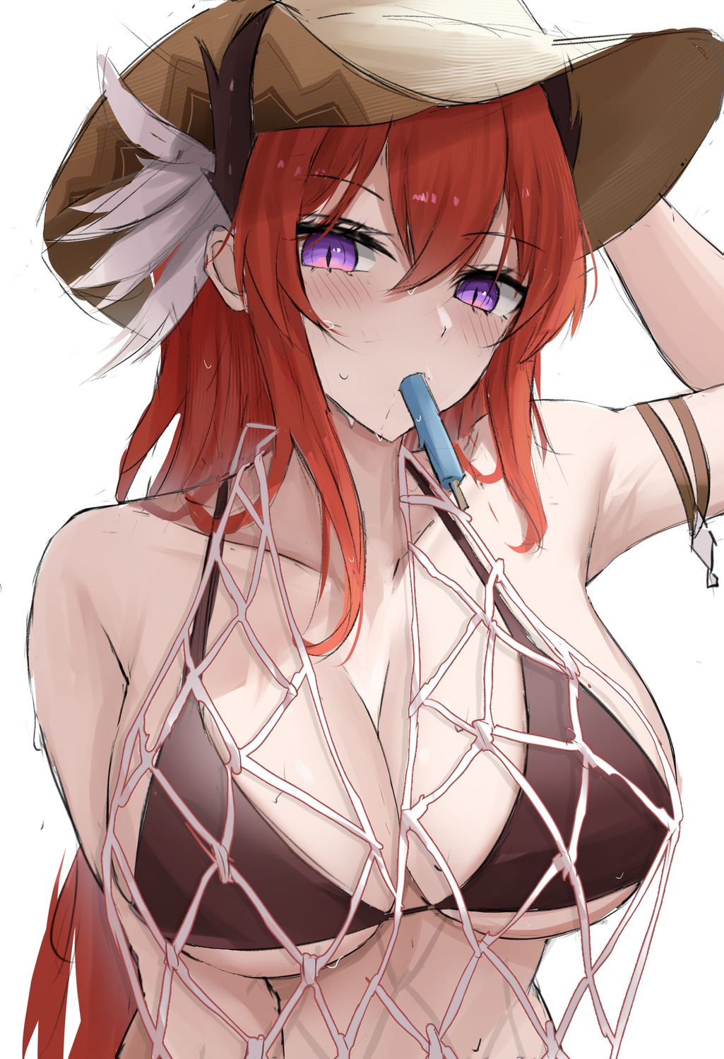 arknights bikini_top horns namikare surtr_(arknights) swimsuits