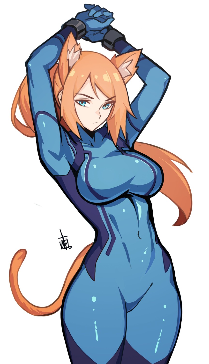 animal_ears bodysuit distr metroid nekomimi samus_aran tail