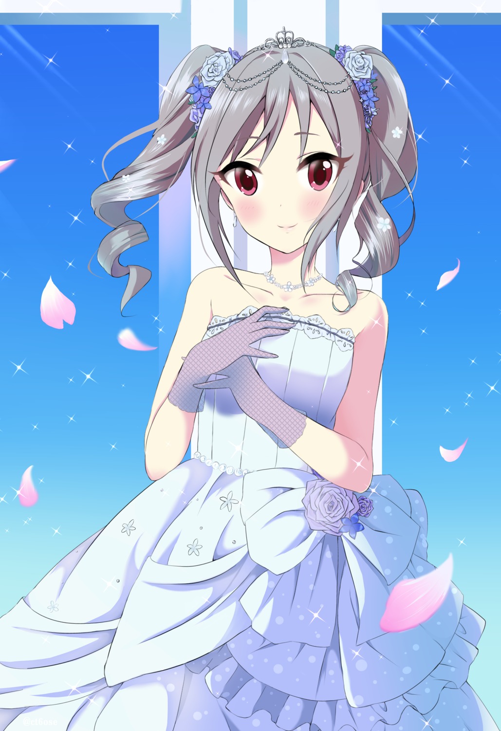 dress fishnets hanawi_nova kanzaki_ranko see_through the_idolm@ster the_idolm@ster_cinderella_girls wedding_dress