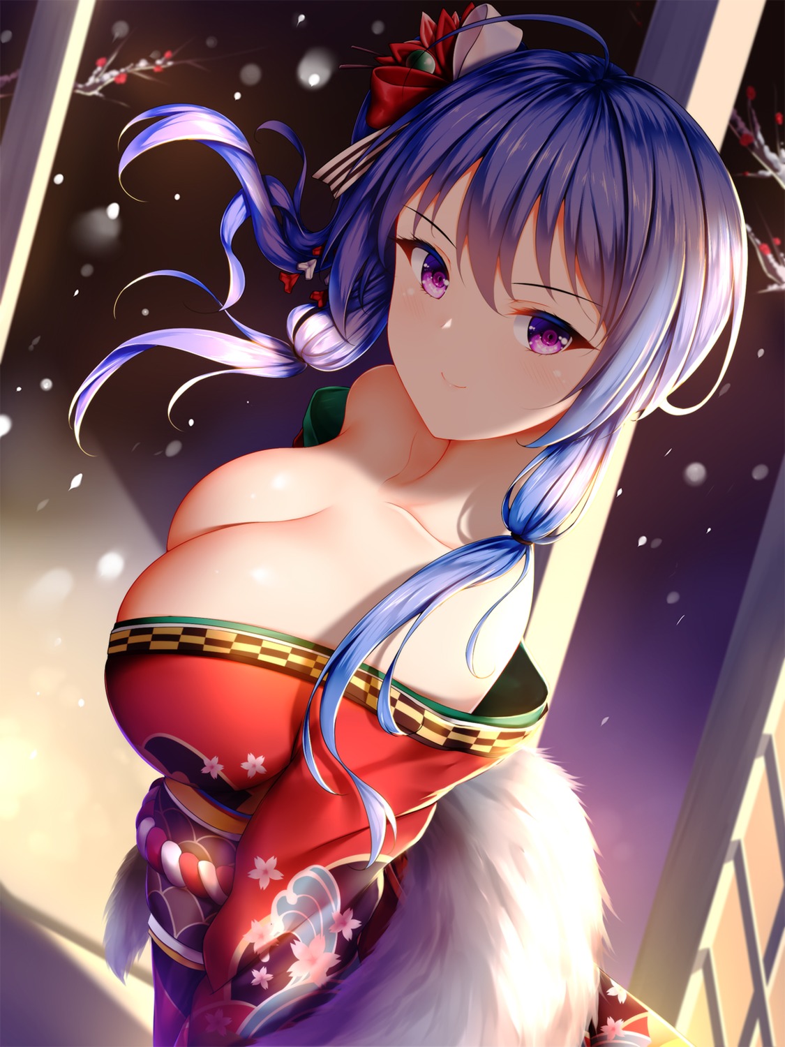 azur_lane kimono no_bra open_shirt st._louis_(azur_lane) wsman