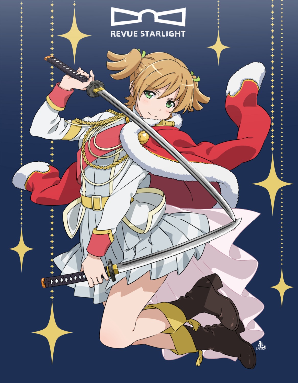 daiba_nana heels kamezaemon shoujo_kageki_revue_starlight skirt_lift sword uniform