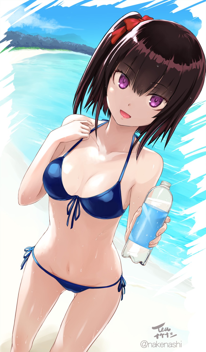 bikini swimsuits tea_(nakenashi) wet