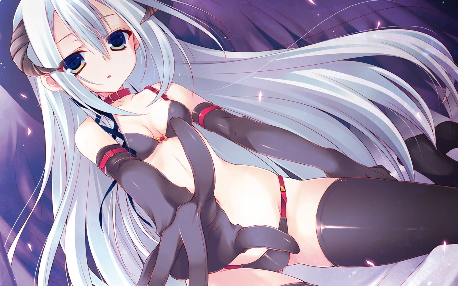 bra cleavage horns pantsu sakura_hanpen seirei_tsukai_no_blade_dance terminus_est thighhighs