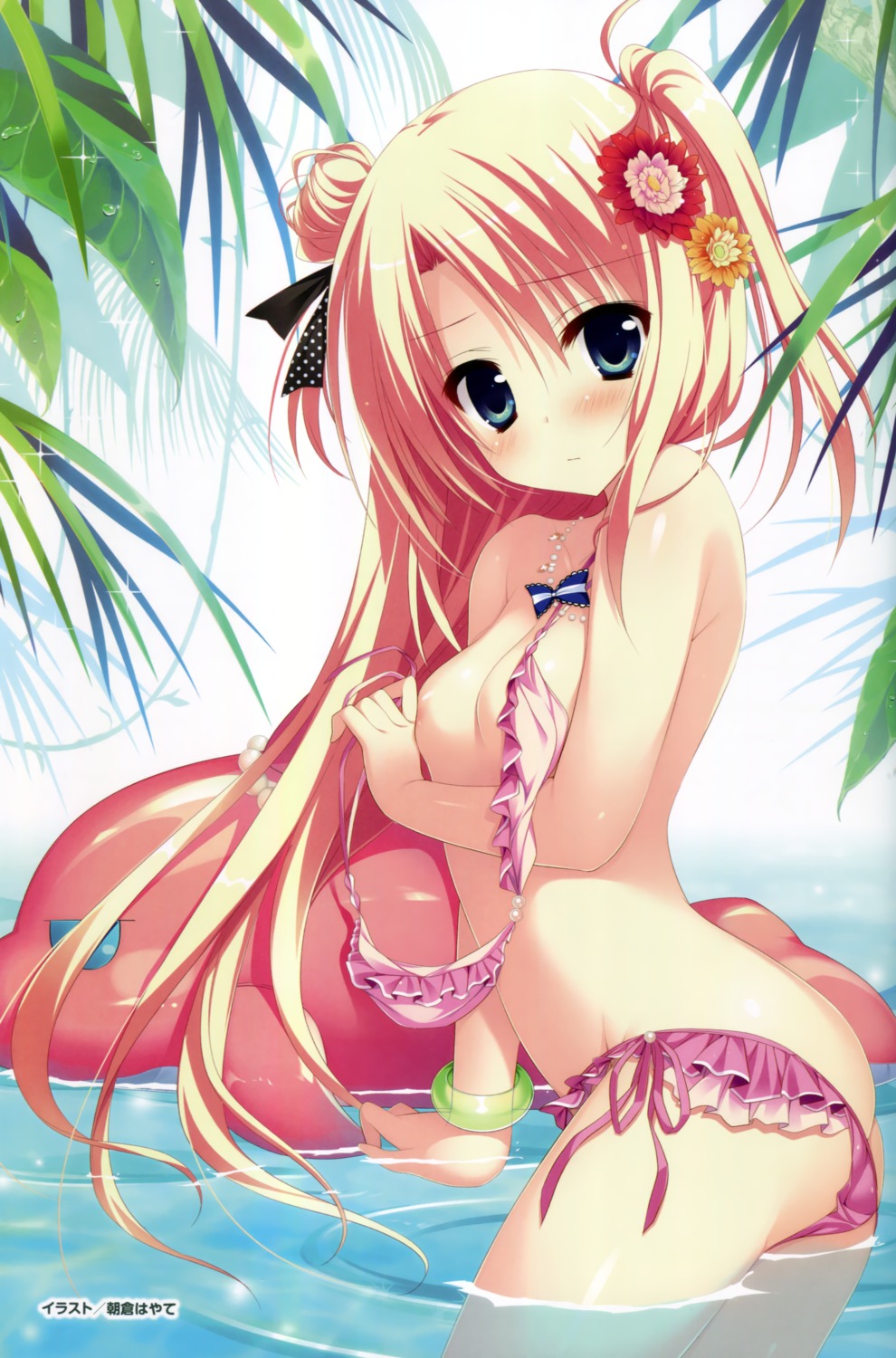 areola asakura_hayate bikini cleavage majo_koi_nikki qoobrand swimsuits tokeizaka_rei wardrobe_malfunction