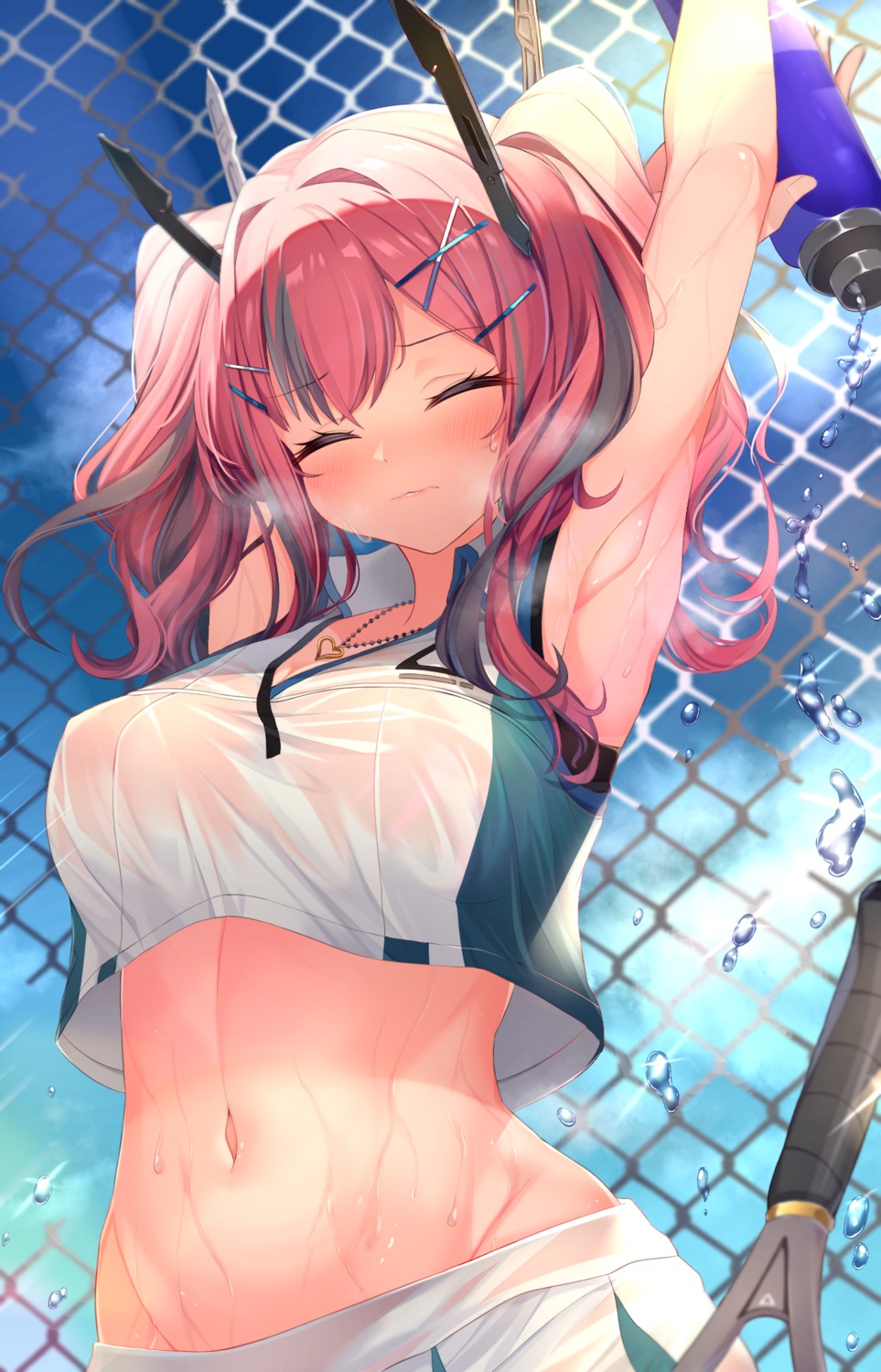 azur_lane bremerton_(azur_lane) no_bra nya_rl see_through wet wet_clothes