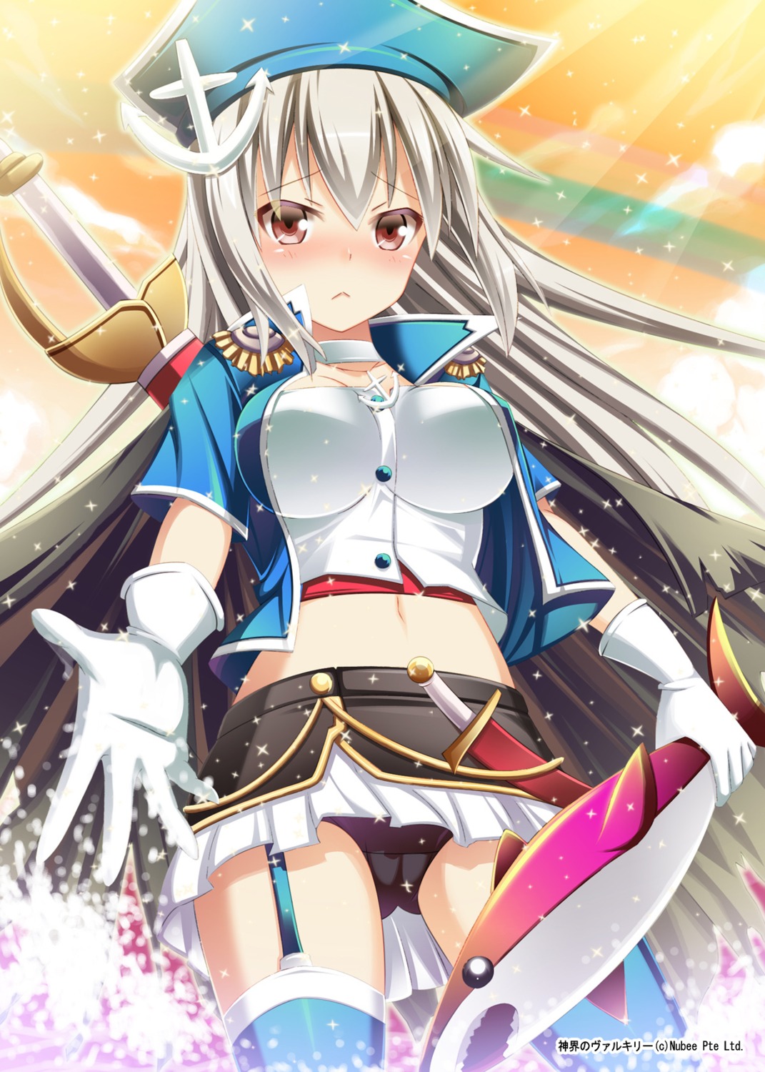 cameltoe pantsu shinkai_no_valkyrie stockings sword thighhighs usagi_nezumi