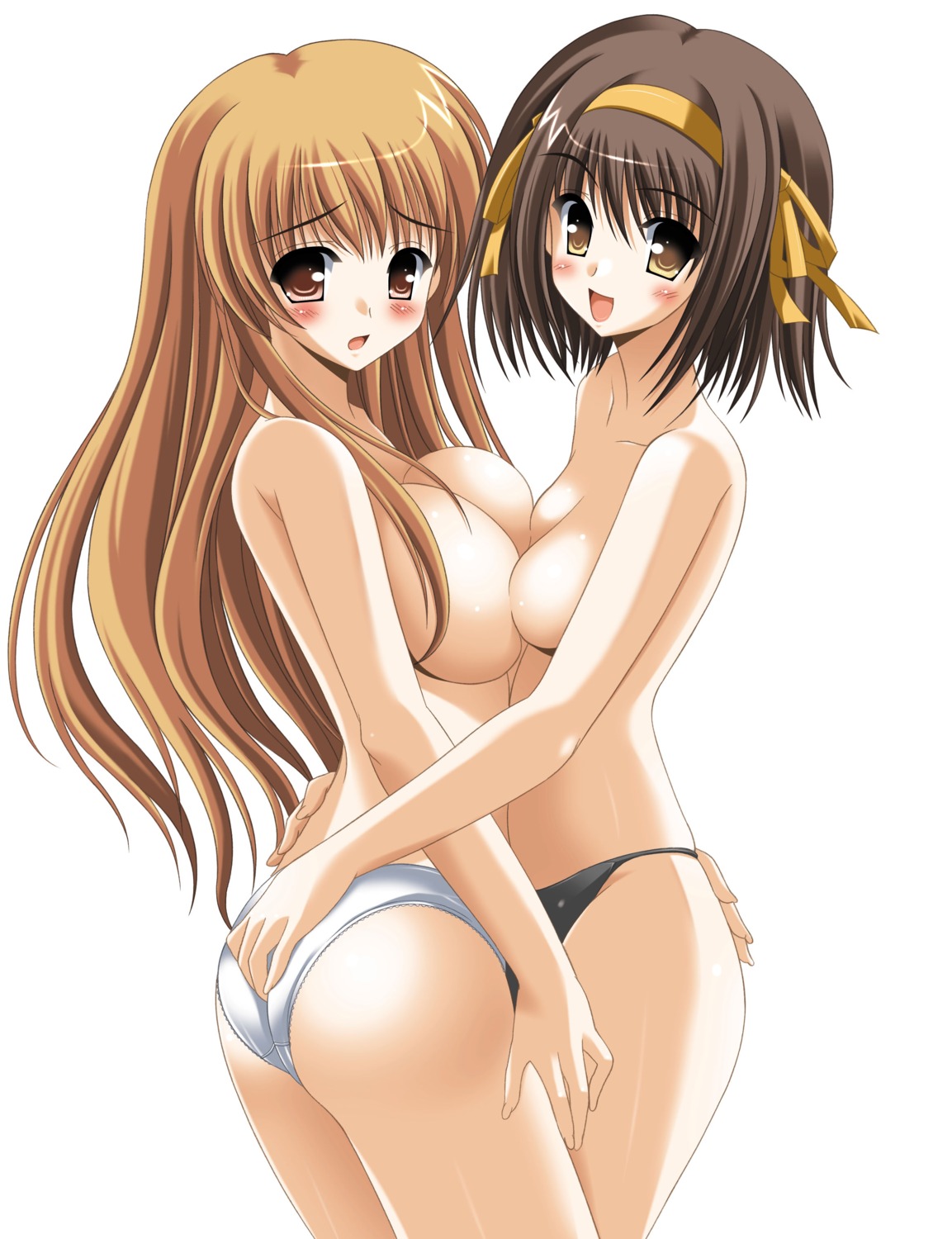 asahina_mikuru oda_kenichi pantsu suzumiya_haruhi suzumiya_haruhi_no_yuuutsu symmetrical_docking topless