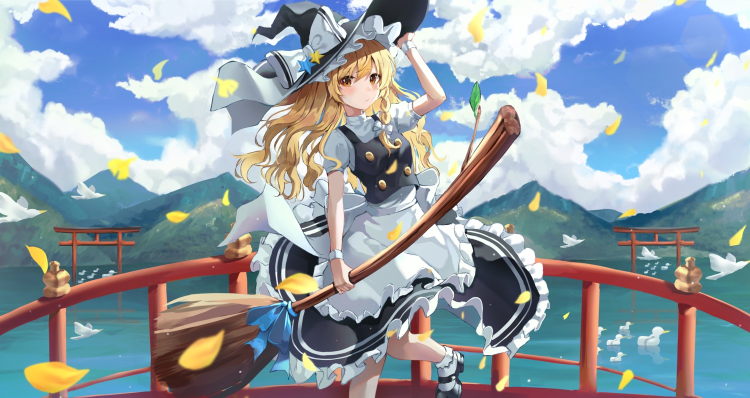 kerno kirisame_marisa skirt_lift touhou witch