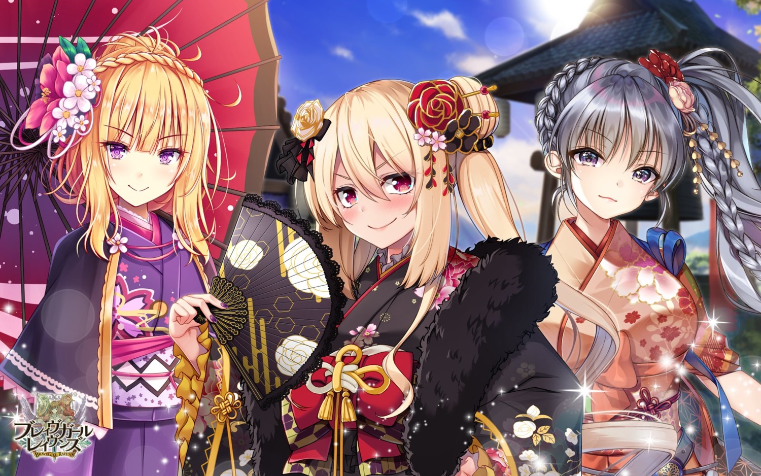 brave_girl_ravens kimono tagme umbrella wallpaper