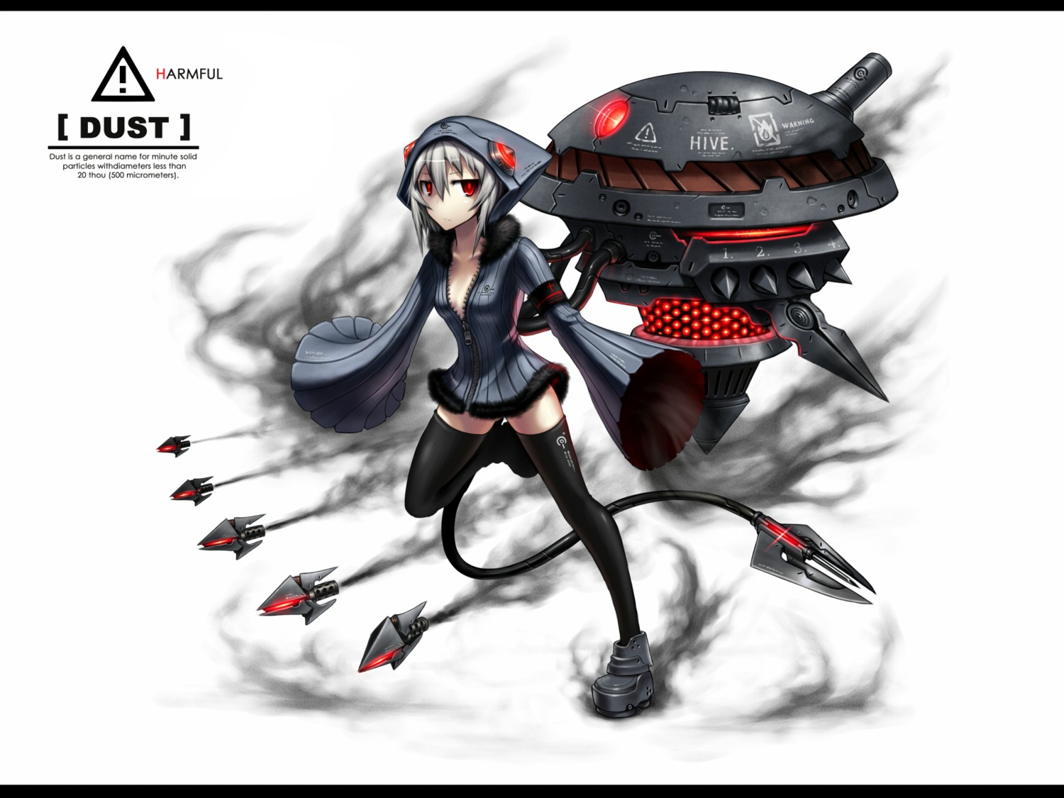 anthropomorphization gia mecha_musume thighhighs wallpaper weapon