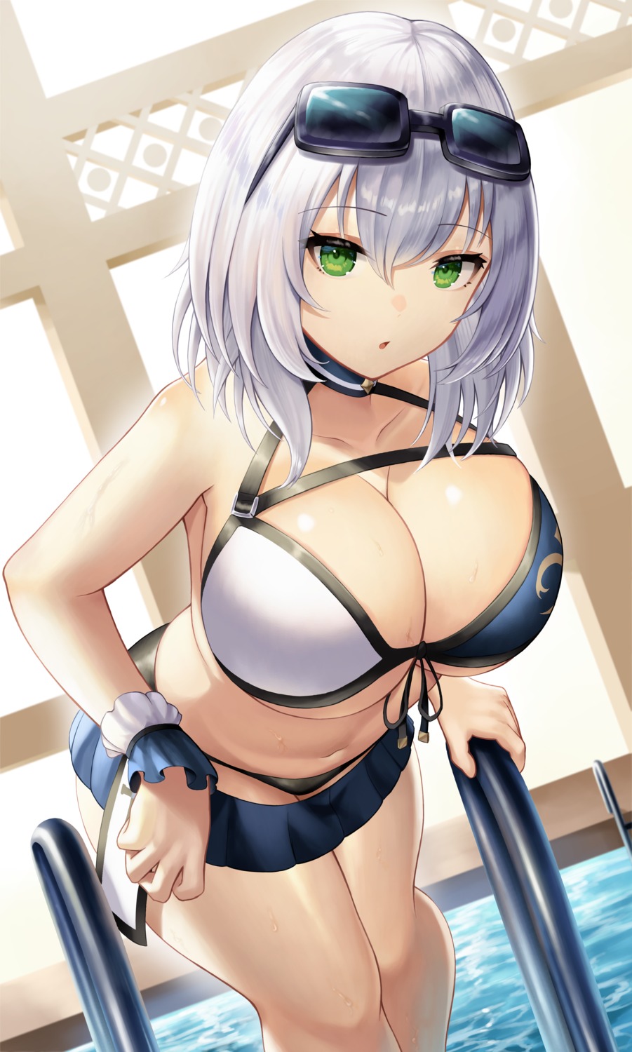 bikini hololive roina_(effj7473) shirogane_noel swimsuits wet