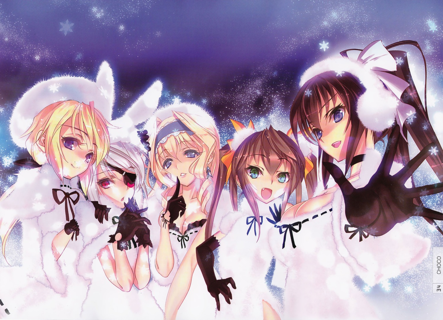 animal_ears cecilia_alcott charlotte_dunois choco cleavage huang_lingyin infinite_stratos laura_bodewig shinonono_houki