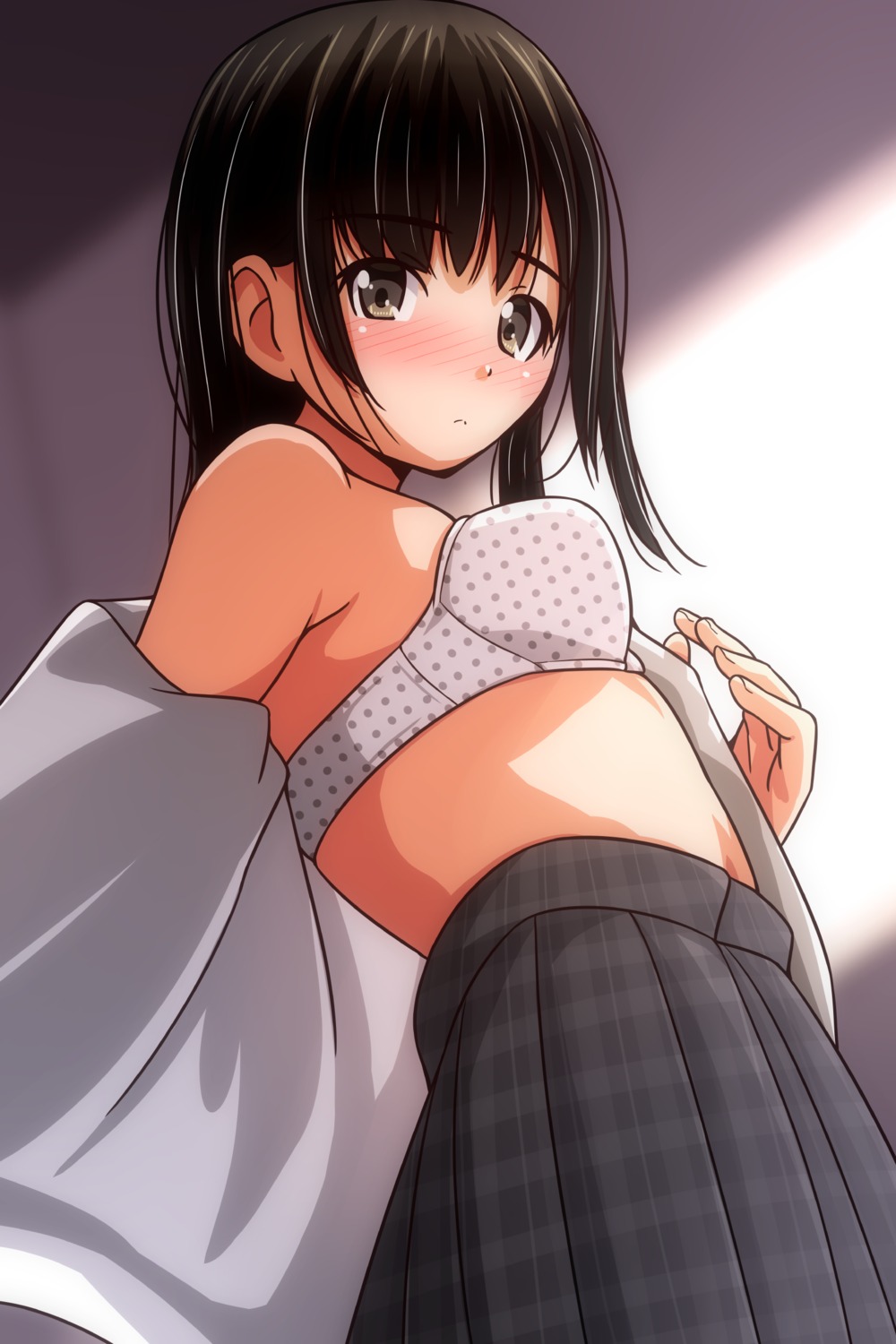 bra loli matsunaga_kouyou open_shirt seifuku undressing